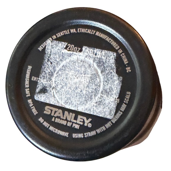 Stanley 20 oz Tumbler Black Stainless Steel Travel Mug Lid New no Straw - Picture 7 of 7